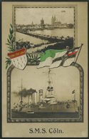 ALTE POSTKARTEN - SCHIFFE KAISERL. MARINE BIS 1918 S.M.S. Cöln, 6 Verschiedene Karten, Dabei Eine Feldpostkarte Aus Rend - Warships