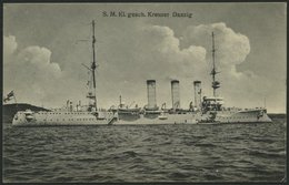 ALTE POSTKARTEN - SCHIFFE KAISERL. MARINE BIS 1918 S.M. Kl. Gesch,Danzig, Eine Gebrauchte Feldpostkarte - Warships