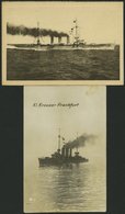 ALTE POSTKARTEN - SCHIFFE KAISERL. MARINE BIS 1918 S.M.S. Frankfurt, 2 Ungebrauchte Karten - Krieg