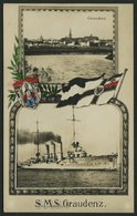 ALTE POSTKARTEN - SCHIFFE KAISERL. MARINE BIS 1918 S.M.S. GRAUDENZ, Eine Marine-Feldpostkarte - Guerre