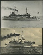 ALTE POSTKARTEN - SCHIFFE KAISERL. MARINE BIS 1918 S.M.S. Hagen, 2 Karten, Eine Gebraucht - Guerra