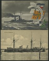 ALTE POSTKARTEN - SCHIFFE KAISERL. MARINE S.M.S. Kronprinz, 2 Karten, Eine Gebrauchte - Guerre