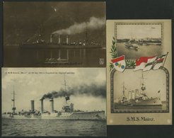 ALTE POSTKARTEN - SCHIFFE KAISERL. MARINE S.M.S. Mainz, 3 Ungebrauchte Karten - Guerra