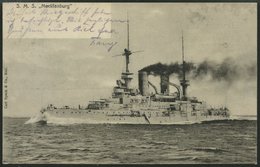 ALTE POSTKARTEN - SCHIFFE KAISERL. MARINE S.M.S. Mecklenburg, Gebrauchte Karte Mit Zugstempel Kiel-Lübeck - Guerra