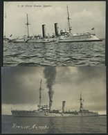 ALTE POSTKARTEN - SCHIFFE KAISERL. MARINE BIS 1918 S.M. Kleiner Kreuzer Nymphe, 2 Ungebrauchte Karten - Warships