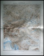 Deutschland, Der Südöstliche Teil, Oro-Hydrographische Karte, Kolorierter Stahlstich Aus Meyers Hand-Atlas, 1875 - Altri & Non Classificati