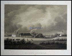 RÖDDING (Rödding Höiskole), Blick Auf Hochschule Und Kirche, Lithographie Mit Tonplatte Von Alexander Nay Nach F. Richar - Litografía