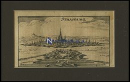 STRASSBURG, Gesamtansicht Auf D. Ferne, Kupferstich Von Riegel Um 1690 - Litografía