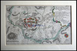 ZORNDORF, Schlacht Vom 25.8.1758 Mit Umgebung, Altkolorierter Kupferstich Von Ben Jochai Bei Raspische Buchhandlung 1760 - Litografia