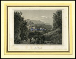 THUSIS, Teilansicht, Stahlstich Von Rohbock/Umbach Um 1840 - Lithographies