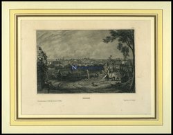 MADRID, Gesamtansicht, Stahlstich Von B.I. Um 1840 - Litografia