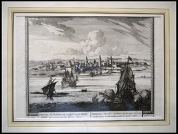 LIBYEN: Tripolis, Gesamtansicht Mit Schiffen Im Vordergrund, Kupferstich Von Schenk Um 1702 - Lithographies