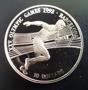 COOK ISLANDS 10 DOLLARS 1990 SILVER PROOF "OLYMPIC GAMES 1992" (free Shipping Via Registered Air Mail) - Cookinseln