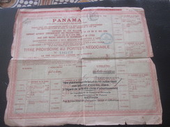 1888 Action & Titre Thème Navigation COMPAGNIE UNIVERSELLE DU CANAL INTEROCÉANIQUE DE PANAMA+FISCAL CACHET CONTRÔLE - Navigation