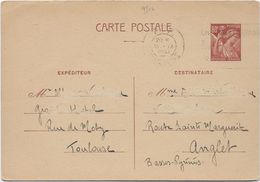 France Entiers Postaux - Type Iris 80 C Brun - Carte Postale - Standard- Und TSC-AK (vor 1995)
