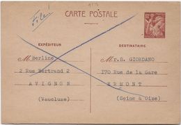 France Entiers Postaux - Type Iris 80 C Brun - Carte Postale - Standaardpostkaarten En TSC (Voor 1995)