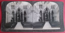 CARTE STEREOSCOPIQUE  - NORWAY - TRONDHJEM, CATHEDRAL INTERIOR, STEREO PHOTO - Stereoskopie