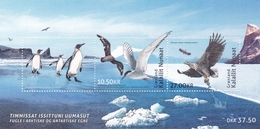 Emission Commune TAAF-Groenland - 2 Blocs - Oiseaux Des Régions Arctiques Et Antarctiques - Neufs