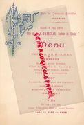 31-TOULOUSE-RARE MENU CAFE RICHE-ECOLE IMMACULEE CONCEPTION SAINTE MARIE-1896-FETE DU R.P. D' ADHEMAR-RECTEUR-VILLAUDRIC - Menus