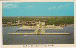 Florida Panama City Birds Eye View Showing New Marina And Auditorium 1963 - Panamá City