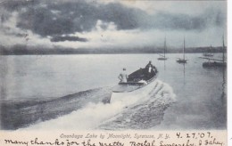 New York Syracuse Boating On Onondaga Lake By Moonlight 1907 - Syracuse