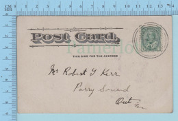 Canada -3 Circle Cancel, Toronto 1907  Cover To Parry Sound Ont.-  Postcard Carte Postale - Cartas & Documentos