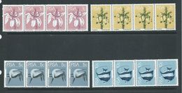 South Africa 1974 Definitive Different Colour Coil Set 4 In Strips Of 4 MNH - Ongebruikt