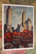 USA In Art. New York. Central Park  - Old Soviet Postcard -  1975 - Parks & Gardens