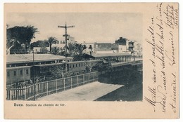 CPA - EGYPTE - SUEZ - Station Du Chemin De Fer - Sues