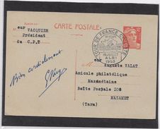 France Entiers Postaux - Type Gandon 12 Fr Orange -  Carte Postale - Cartes Postales Types Et TSC (avant 1995)