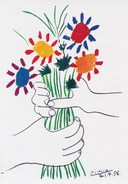 AK Schweiz Pablo Picasso: Blumenstrauß Farbstiftzeichnung Von 1958 - Picasso