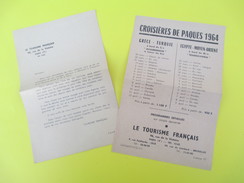 Le Tourisme Français/Papillons Publicitaires/Croisiéres De Pâques 1964/ Gréce-Turquie/Egypte-Moyen-Orient/1964   PGC152 - Other & Unclassified