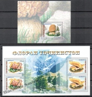 Tajikistan -  Tadjikistan 1999 Yvert BF 21-22, Flora. Mushrooms - Miniature Sheet - MNH - Tadzjikistan