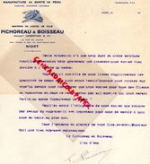 79-NIORT-RARE LETTRE PICHOREAU & BOISSEAU-LAMBERTHON- MANUFACTURE GANTS DE PEAU-GANTERIE CASTOR CHAMOIS- 12 RUE MURIER- - Straßenhandel Und Kleingewerbe