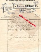 79-NIORT-RARE LETTRE EMILE BENOIT- FABRIQUE CORDAGES-SPECIALITE MOURAUX GOUDRONNES-LICOLS EN SANGLE-CORDIER-4 AV. PARIS- - Old Professions