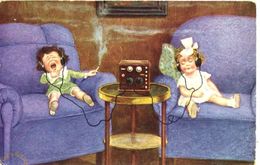 COMIC - 2 CHILDREN - ONE SMOKING - WITH EARLY RADIO - Herefordshire