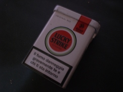 BOX CIGARETTE SIGARETTE LUCKY STRIKE DA COLLEZIONE EDIZIONE LIMITATA RARO !! METALLICO - Estuches Para Cigarrillos (vacios)