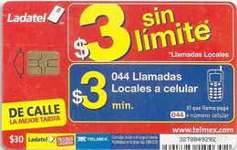 Mexico - Ladatel - 3$ Sin Limite - Red - P-2144A - 30$, 06.2008, Used - Mexico