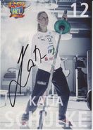 Original Autograph Handball Card KATJA SCHULKE Team HC LEIPZIG Germany - Women Bundesliga 2013 / 2014 - Pallamano