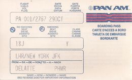 PAN AM - LONDON-NEW YORK  - CARTE D'ACCES A BORD - PHILIPPE - 3. - Mondo