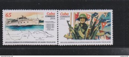 RO) 2016 CUBA-CARIBE, EXPEDITIONARY ROUTE OF GRANMA YACHT AND FARC DAY 1956, MAP TUXPAN TO COLORADAS, MNH - Nuevos