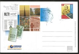 J) 2007 ARGENTINA, BLUE, CITY CERVANTINA OF THE ARGENTINA, POST CARD - Lettres & Documents