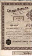 Action Ancienne - Etoile Roumaine S.A. Pour L' Industrie Du Pétrole - Steaua Romana - Titre De 1921 - Pétrole