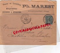 23- DUN LE PALLETEAU-RARE ENVELOPPE  PHILIPPE MAREST- CYCLES AUTOMOBILES-VELO-CYCLISME-1904-MONTEILLET SABOTIER ROCHES - Transporte