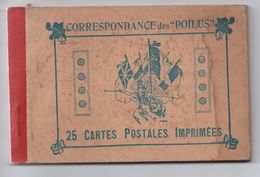 RARE CARNET COMPLET De 25 CARTES DE FRANCHISE MILITAIRE FM - CORRESPONDANCE DES POILUS - Briefe U. Dokumente