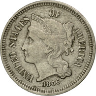 Monnaie, États-Unis, Nickel 3 Cents, 1866, U.S. Mint, Philadelphie, TTB+ - E.Cents De 2, 3 & 20