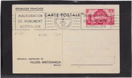 France Entiers Postaux Commémoratifs - 1 Fr Carmin Mémorial Australien De Villers-Bretonneux - Standaardpostkaarten En TSC (Voor 1995)