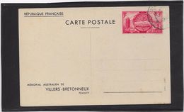 France Entiers Postaux Commémoratifs - 1 Fr Carmin Mémorial Australien De Villers-Bretonneux - Standaardpostkaarten En TSC (Voor 1995)