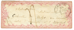 1842 T.12 LORIENT + Taxe 4 Sur Magnifique Enveloppe "VALENTINE" Avec Texte Pour RENNES. Superbe. - 1849-1850 Ceres