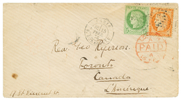 "Affrt à 45c Pour Le CANADA" : 1876 CERES 5c + 40c SIEGE Sur Envelope De PARIS Pour TORONTO(CANADA). TTB. - Altri & Non Classificati